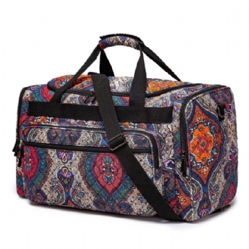 Boho Weekender Bag Toile Voyage Duffel