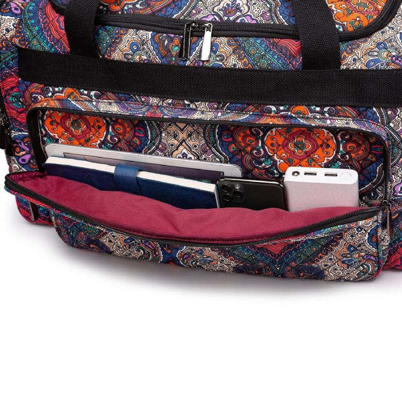 Boho Weekender Bag Toile Voyage Duffel