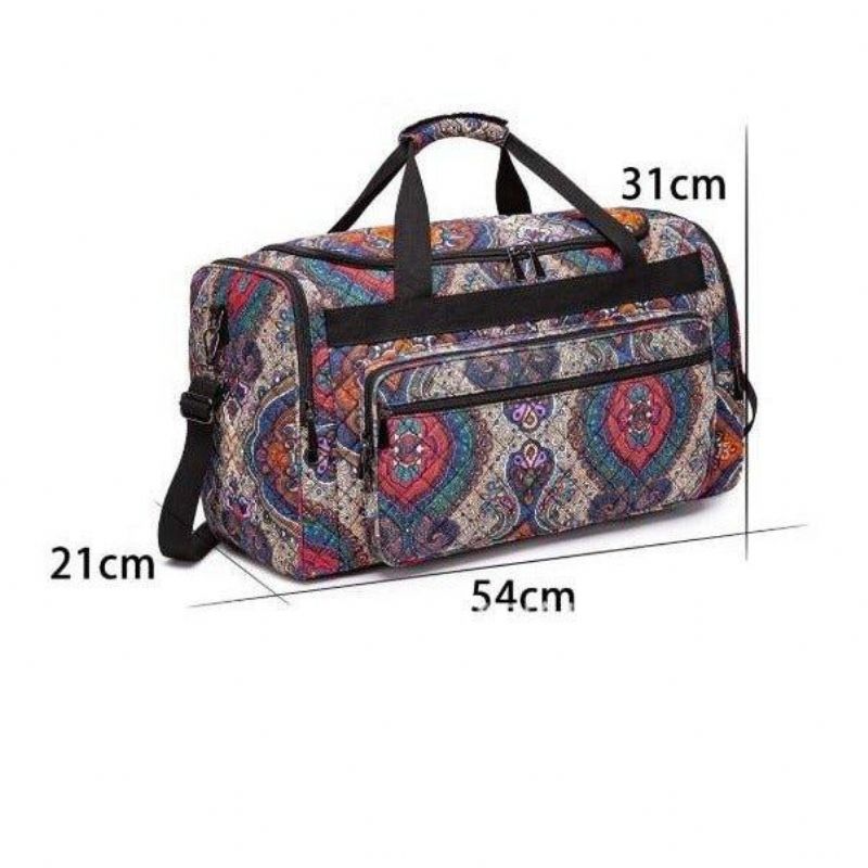 Boho Weekender Bag Toile Voyage Duffel