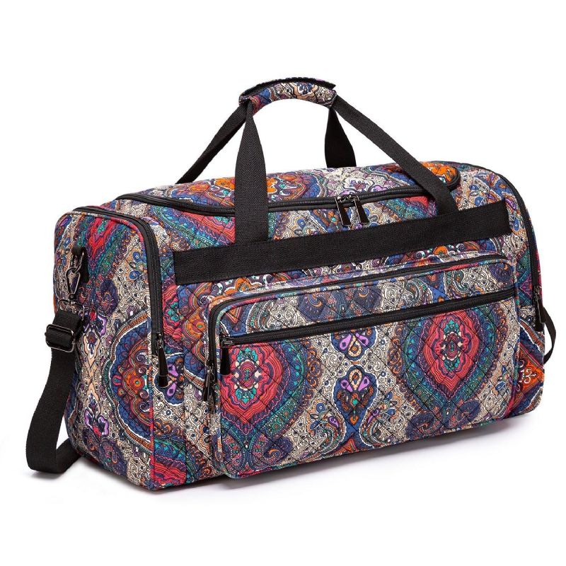 Boho Weekender Bag Toile Voyage Duffel