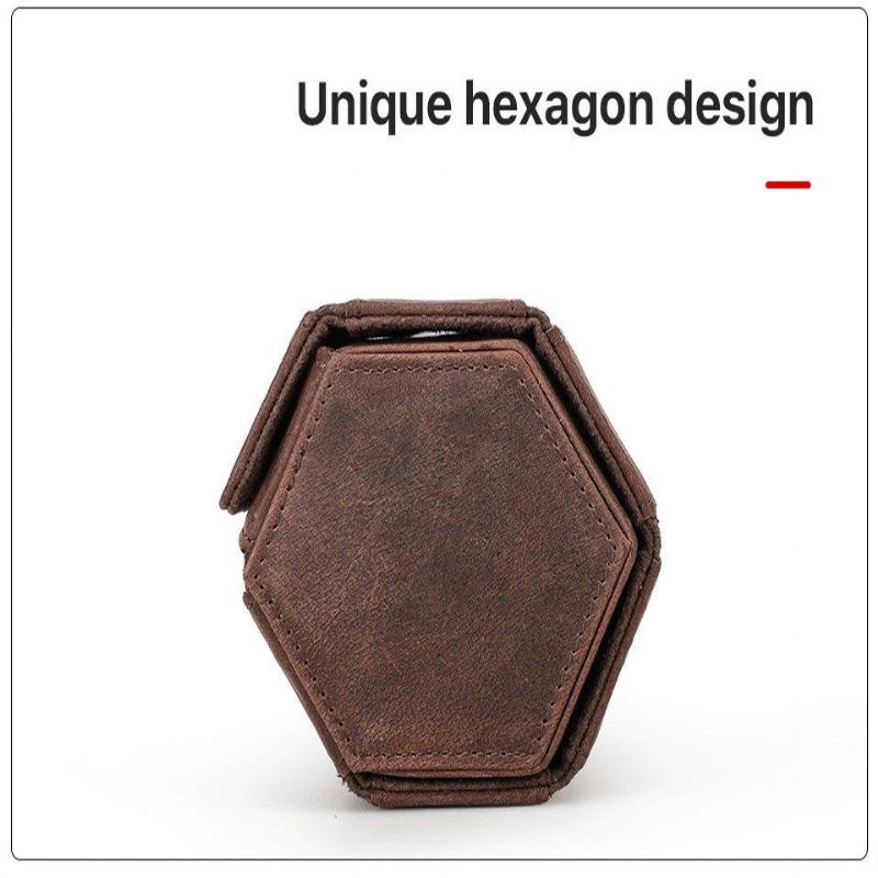 Étui À Montre Hexagonal Cuir Pour 3 Montres