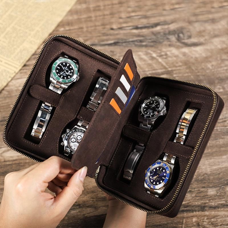 Étui Voyage Multifonctionnel Pour Montre Cuir 4 Personnes