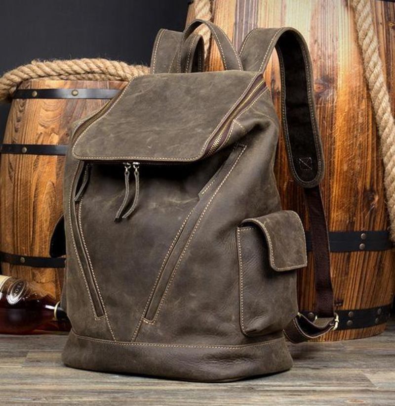 Grand Sac À Dos Cuir Vintage Pour Homme