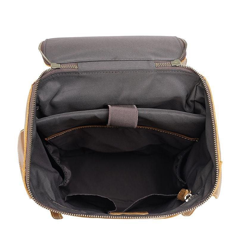 Grand Sac À Dos Voyage Cuir Pour Ordinateur Portable 14 Pouces