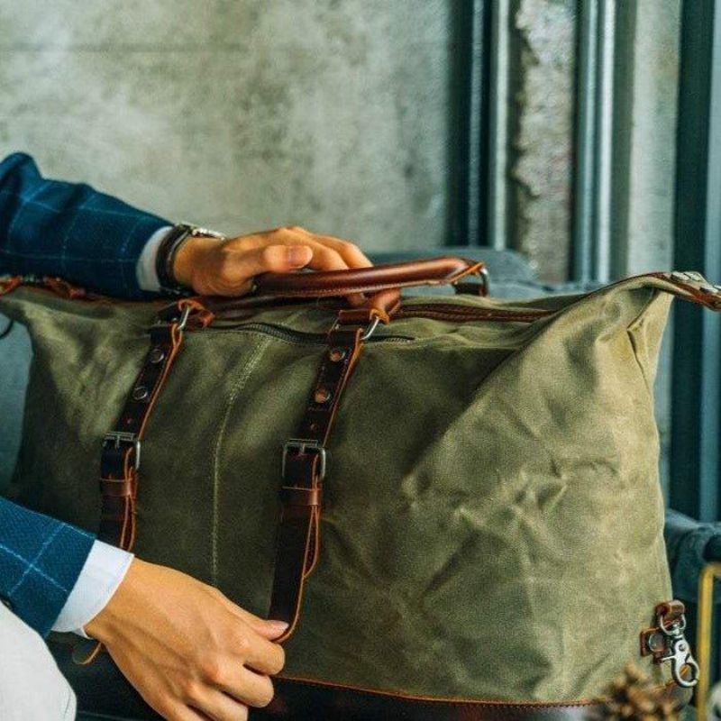 Grand Sac Voyage Toile Cirée Pour Hommes