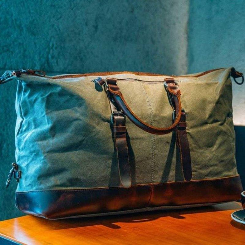 Grand Sac Voyage Toile Cirée Pour Hommes