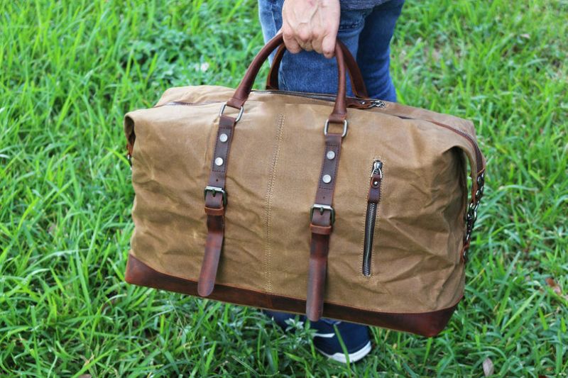 Grand Sac Voyage Toile Cirée Pour Hommes