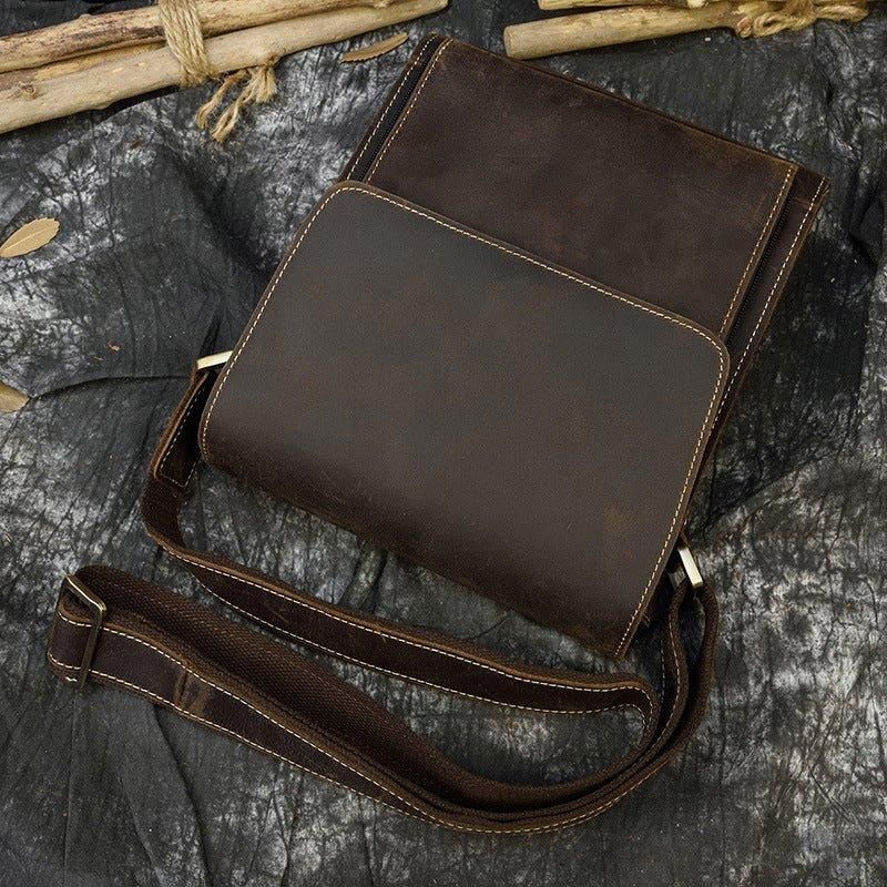 Petit Sac Messager Cuir À Bandoulière Pour Homme