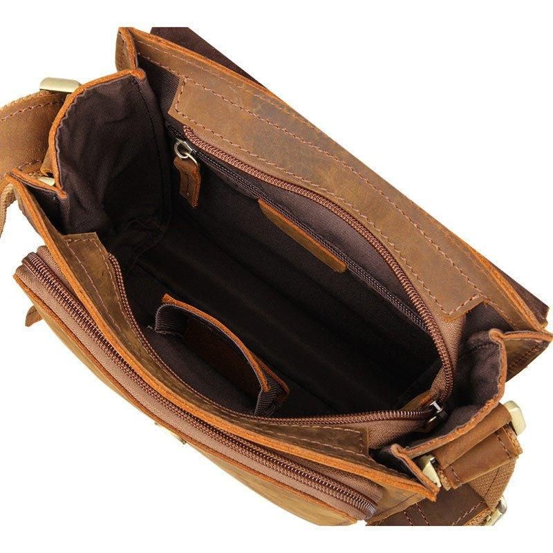 Petit Sac Messager Cuir À Bandoulière Pour Homme