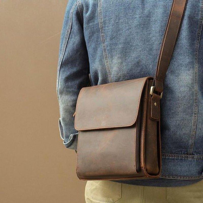 Petit Sac Messager Cuir À Bandoulière Pour Homme