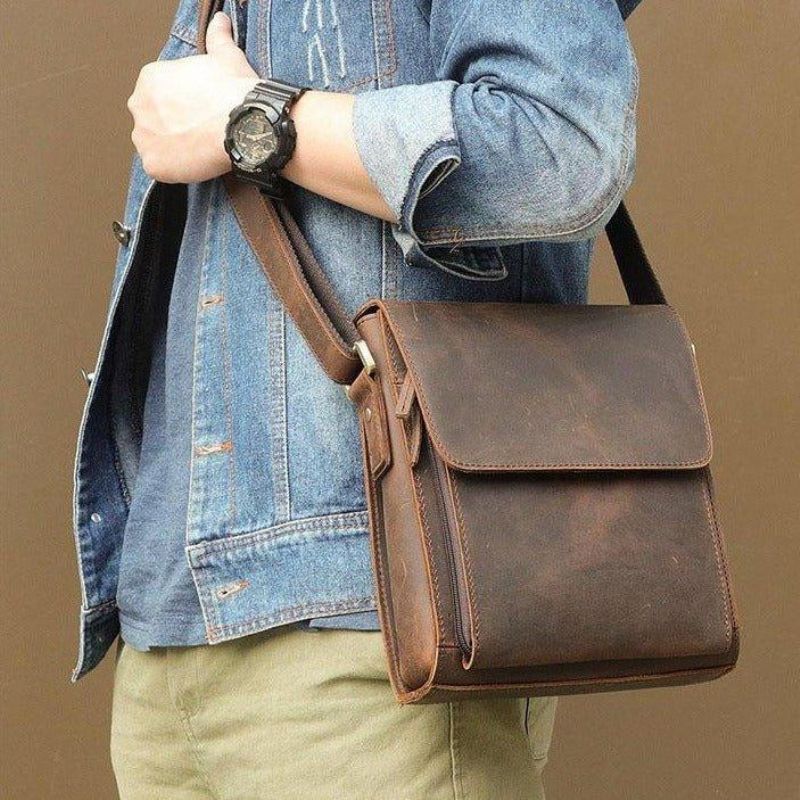 Petit Sac Messager Cuir À Bandoulière Pour Homme