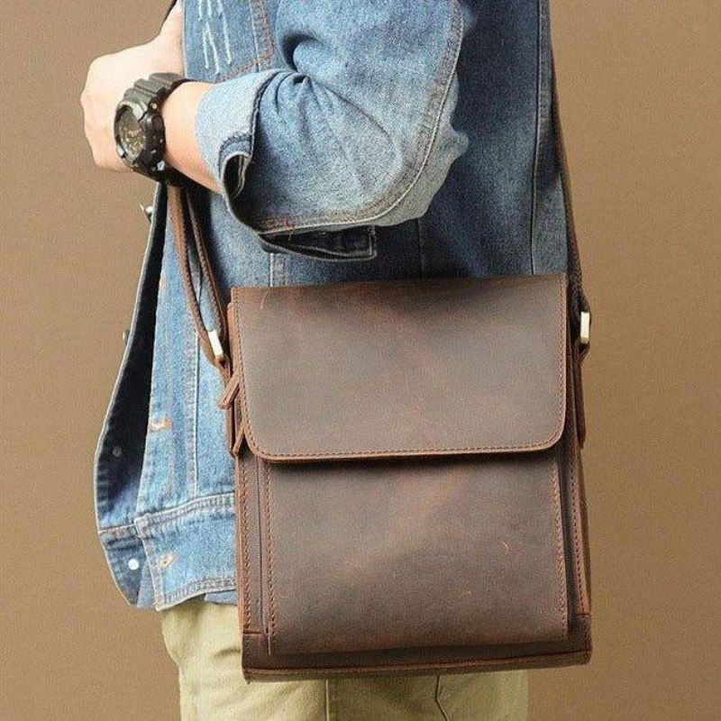 Petit Sac Messager Cuir À Bandoulière Pour Homme