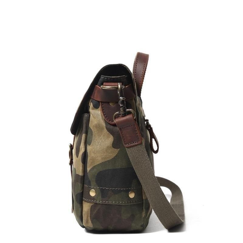 Petit Sac Messager Militaire Toile Pour Hommes