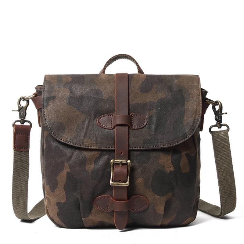 Petit Sac Messager Militaire Toile Pour Hommes