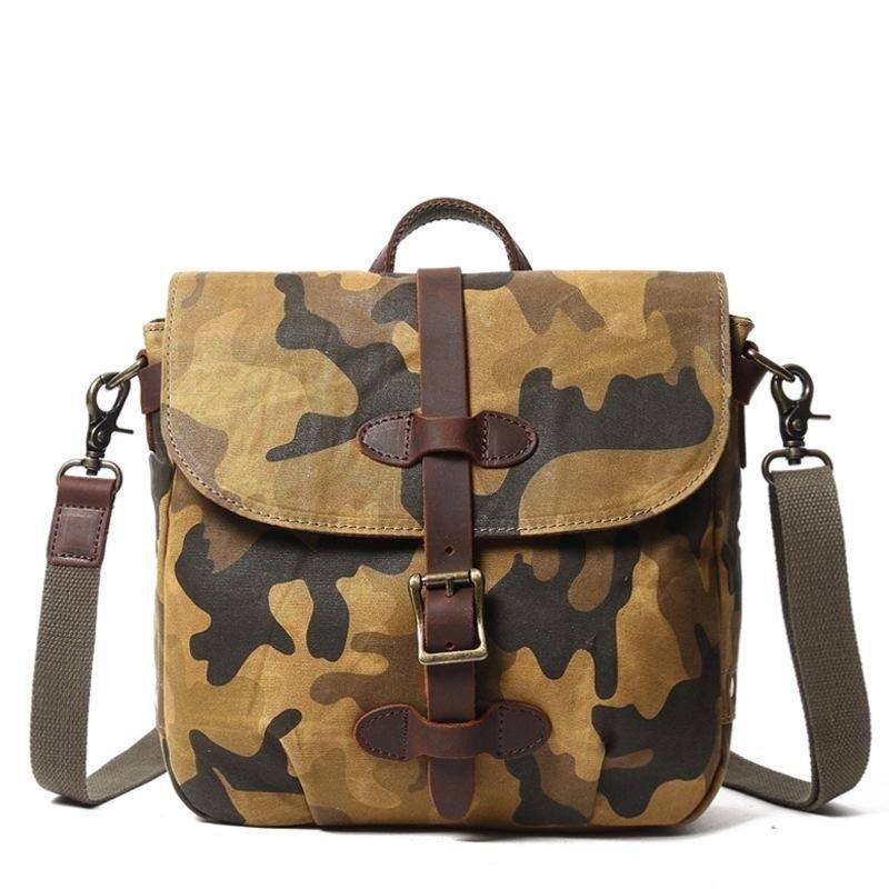 Petit Sac Messager Militaire Toile Pour Hommes