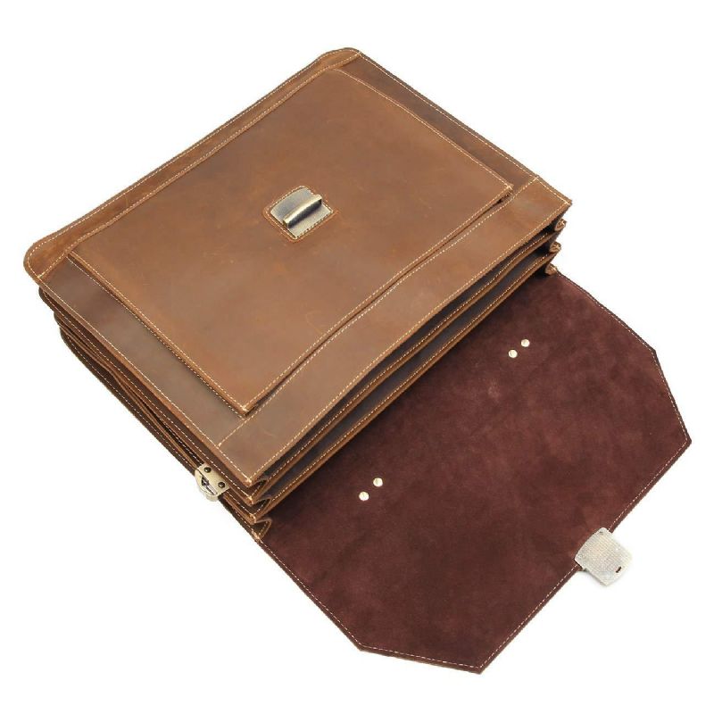 Porte-documents Cuir Pour Ordinateur Portable Hommes Travail 15.6 Pouces