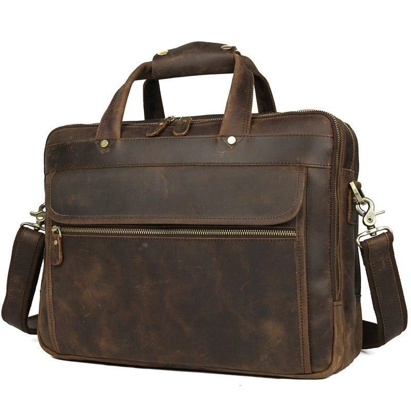 Porte-documents Cuir Vintage 15.6 Pouces Pour Hommes