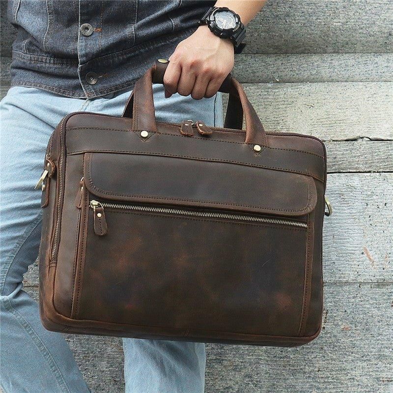 Porte-documents Cuir Vintage 15.6 Pouces Pour Hommes