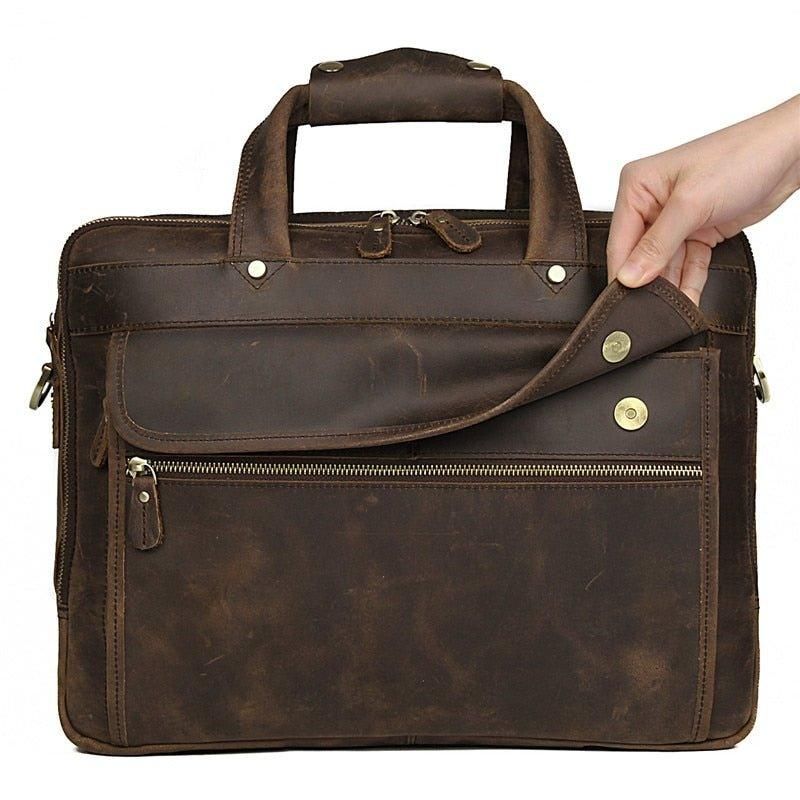 Porte-documents Cuir Vintage 15.6 Pouces Pour Hommes