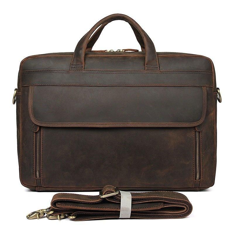 Porte-documents Cuir Vintage 17 Pouces Pour Hommes