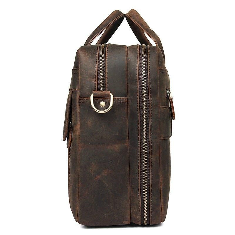 Porte-documents Cuir Vintage 17 Pouces Pour Hommes