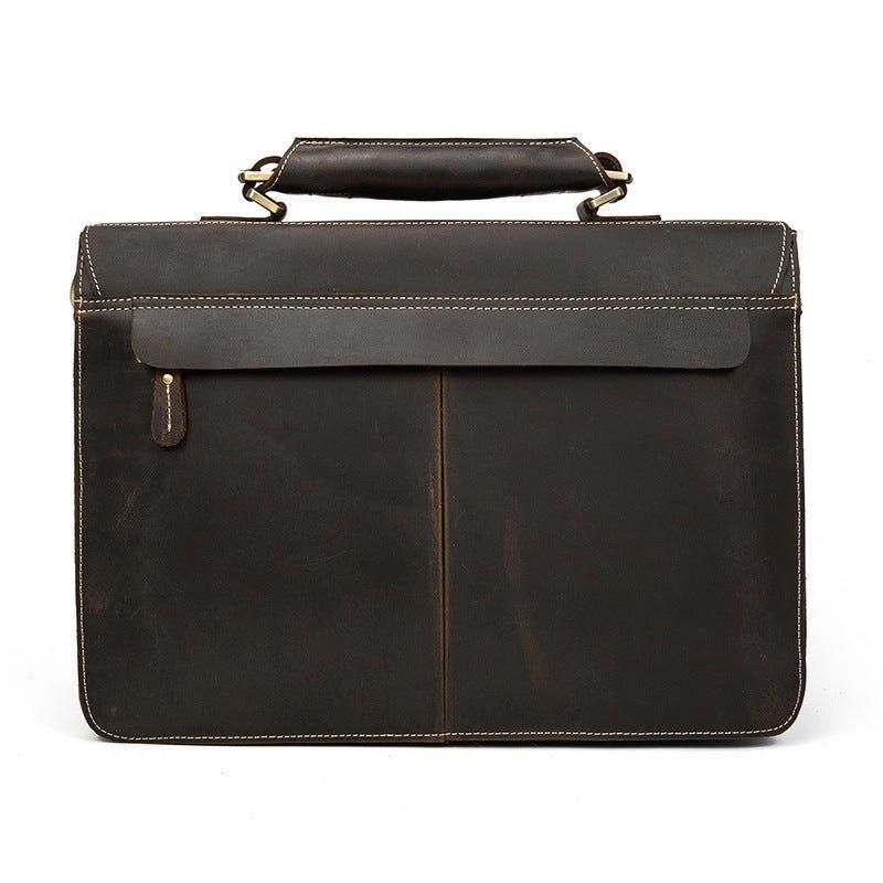 Porte-documents Marron Pour Homme Sac D'ordinateur Portable 14 Pouces