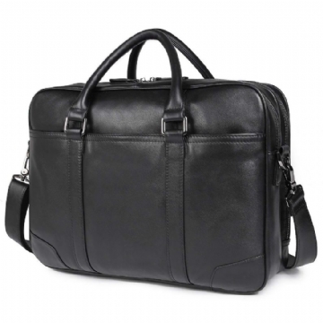 Sac D'affaires Porte-documents Pour Ordinateur Portable Homme Cuir 15.6 Pouces