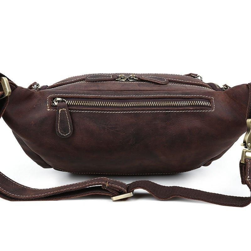 Sac Banane Cuir Vintage Pour Hommes