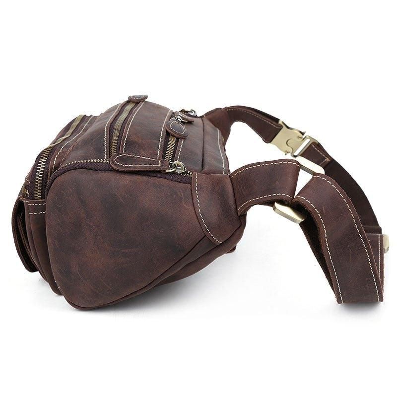 Sac Banane Cuir Vintage Pour Hommes