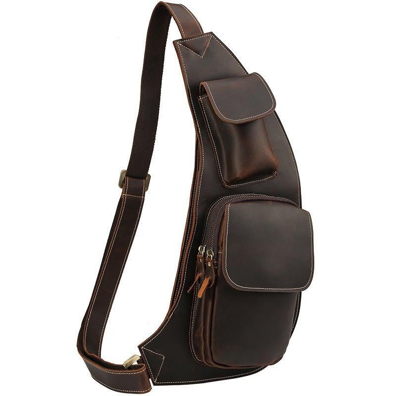 Sac Bandoulière Cuir Crazy Horse Pour Hommes