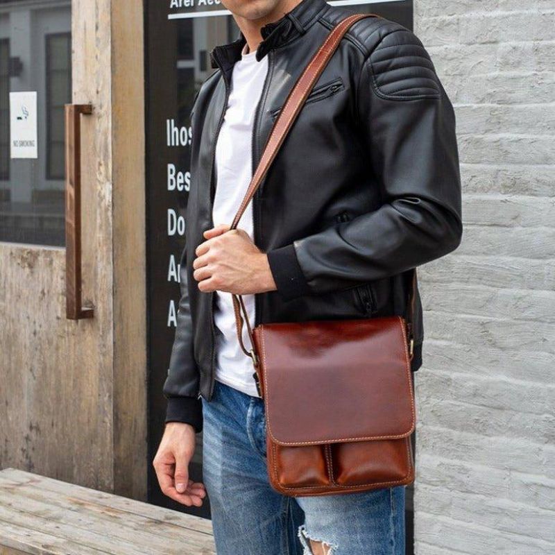 Sac À Bandoulière Cuir Fait Main Pour Homme