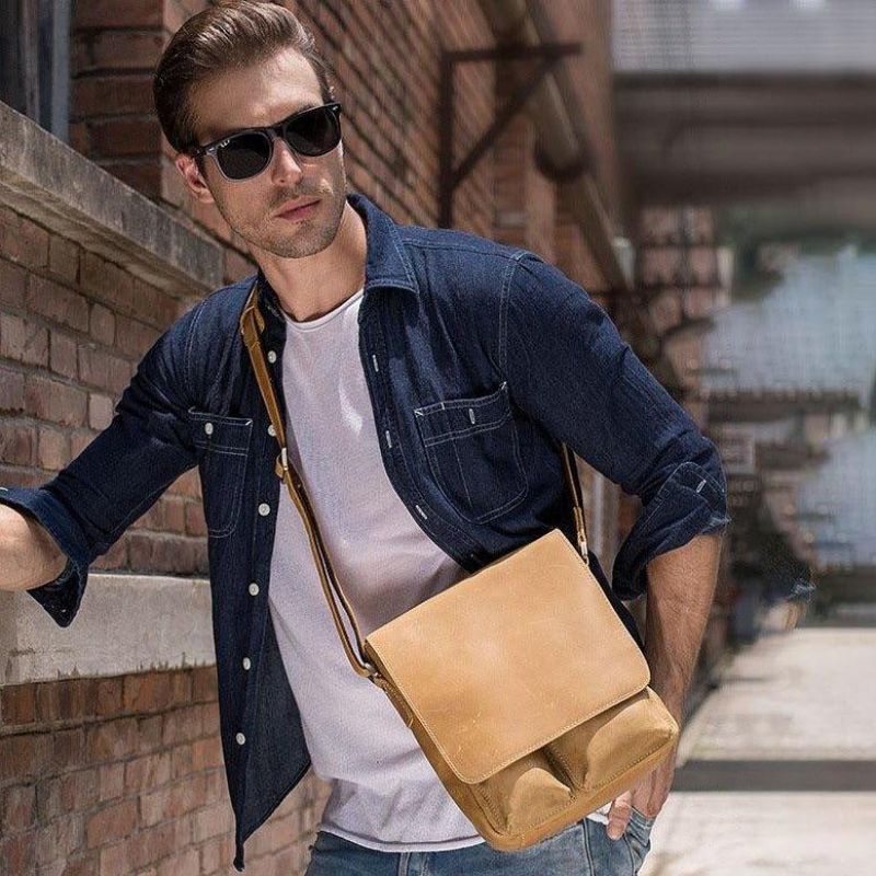 Sac À Bandoulière Cuir Fait Main Pour Homme