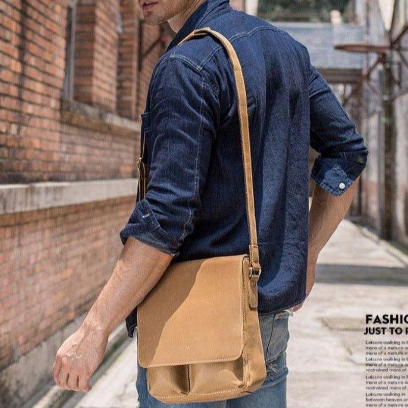 Sac À Bandoulière Cuir Fait Main Pour Homme