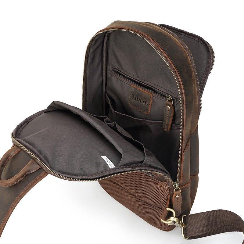 Sac Bandoulière Cuir Pour Hommes Avec Port Usb