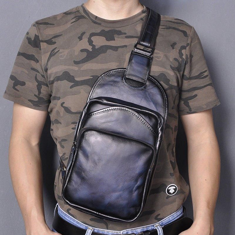 Sac À Bandoulière Cuir Véritable Pour Hommes