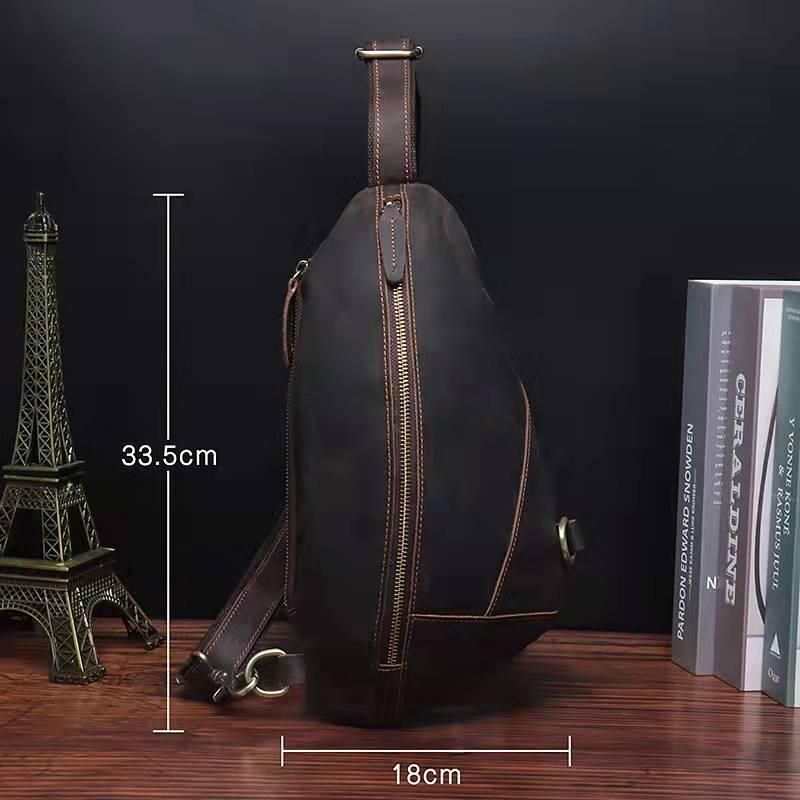 Sac À Bandoulière Extérieur Cuir Véritable Pour Hommes