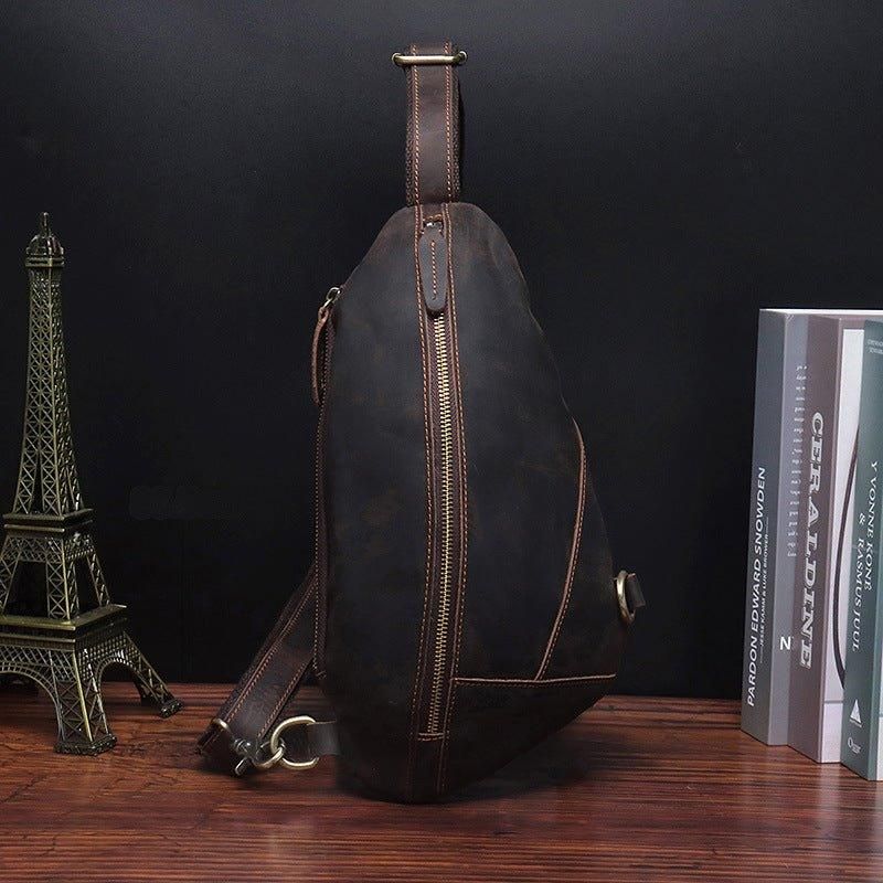 Sac À Bandoulière Extérieur Cuir Véritable Pour Hommes