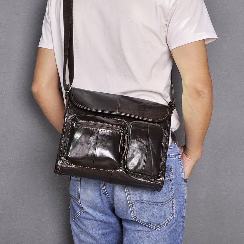 Sac À Bandoulière Messager Cuir Pour Hommes