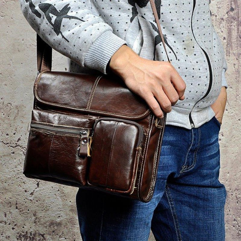 Sac À Bandoulière Messager Cuir Pour Hommes