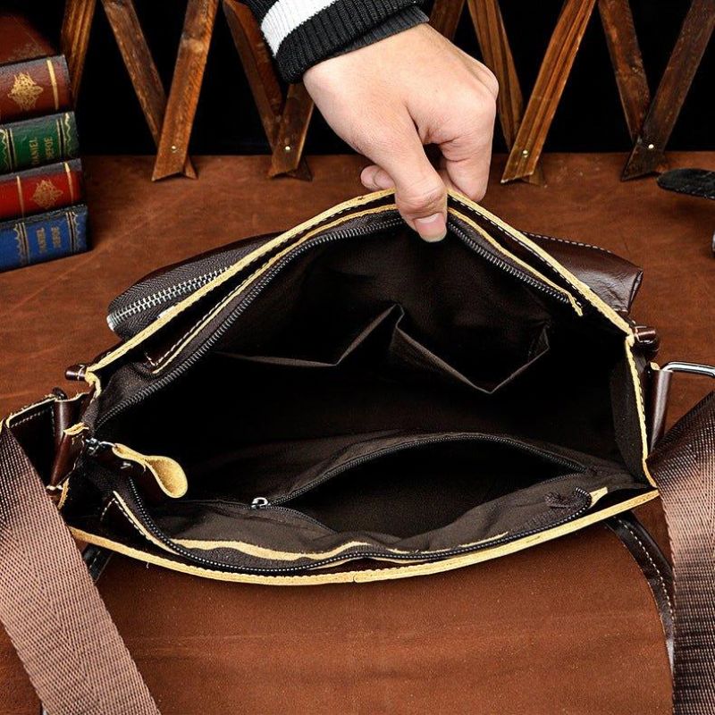 Sac À Bandoulière Messager Cuir Pour Hommes