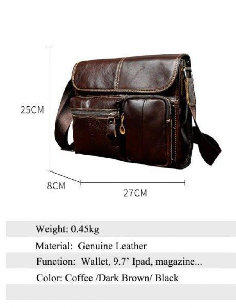 Sac À Bandoulière Messager Cuir Pour Hommes