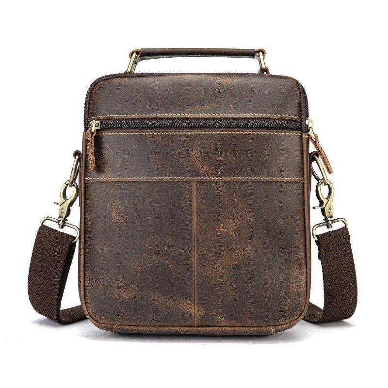 Sac À Bandoulière Messager Cuir Vintage Pour Hommes