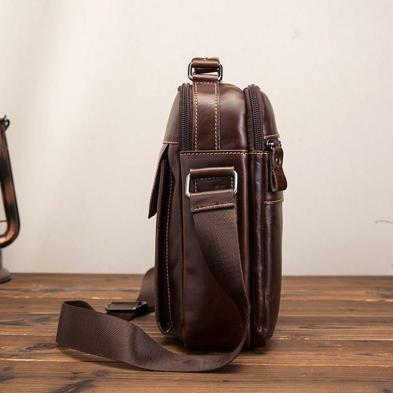 Sac À Bandoulière Messager Cuir Vintage Pour Hommes