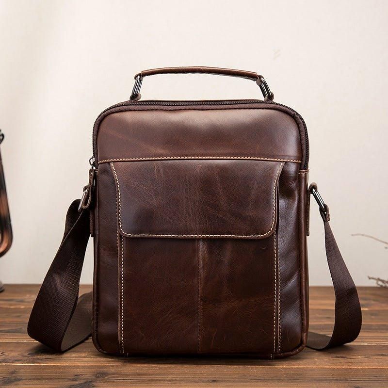 Sac À Bandoulière Messager Cuir Vintage Pour Hommes