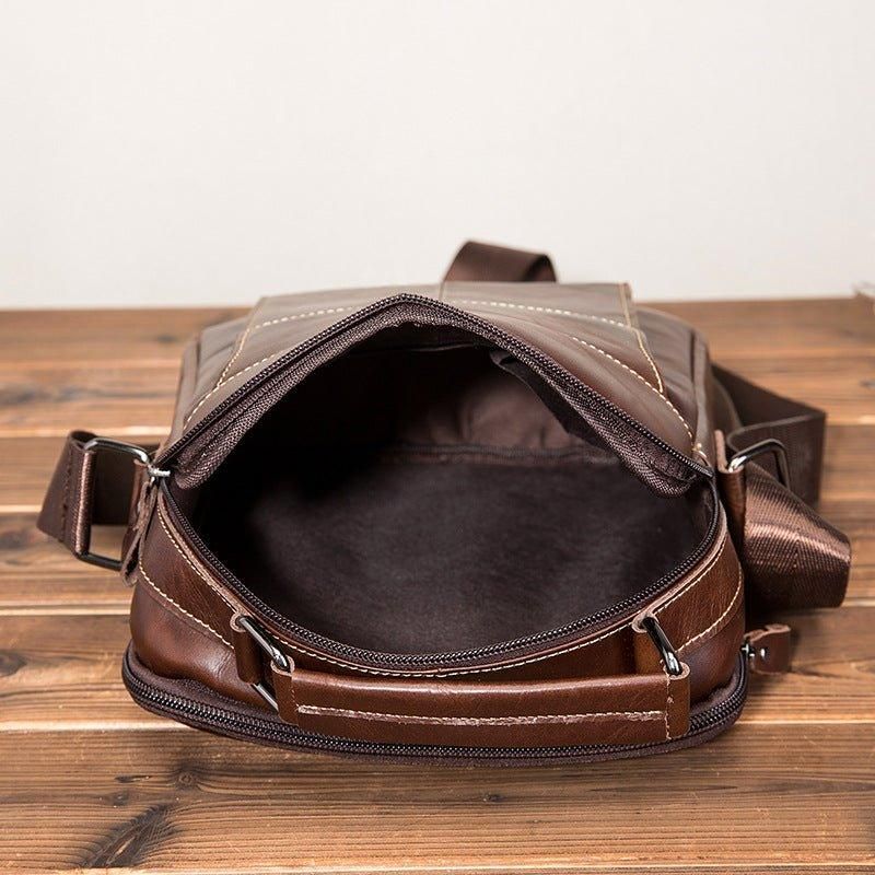 Sac À Bandoulière Messager Cuir Vintage Pour Hommes