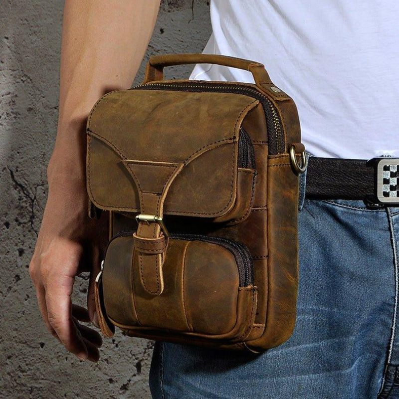 Sac À Bandoulière Messager Vintage Double Usage Pour Hommes