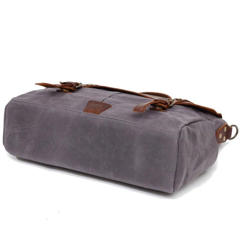 Sac À Bandoulière Pour Ordinateur Portable Toile Et Cuir Hommes