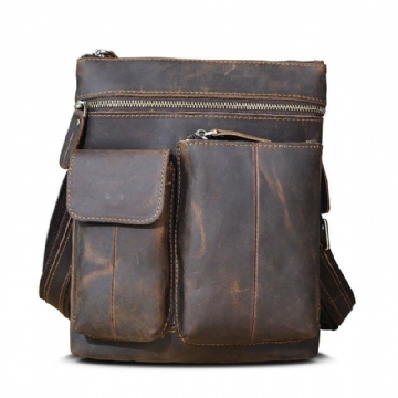 Sac À Bandoulière Vintage Cuir Véritable Pour Hommes