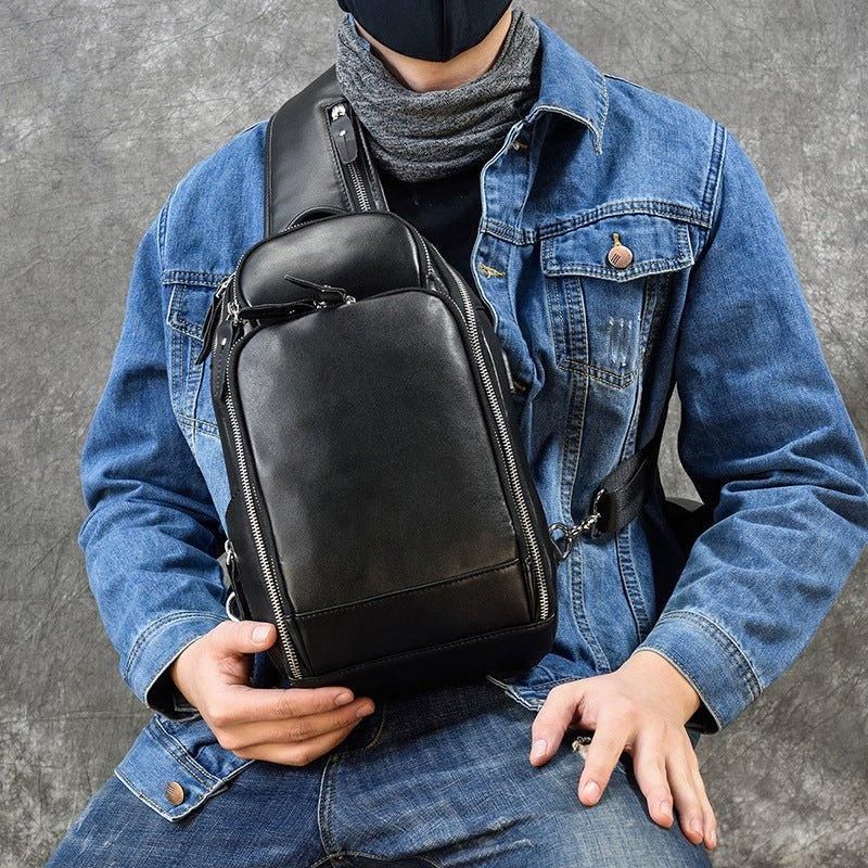 Sac Bandoulière Vintage Pour Homme Cuir