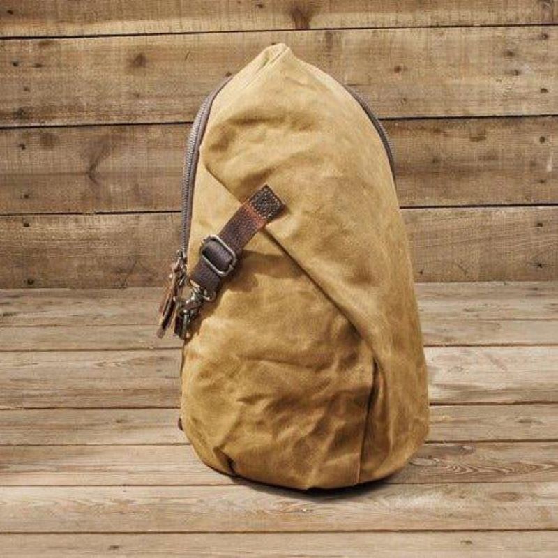 Sac À Bandoulière Vintage Toile Cirée Pour Hommes